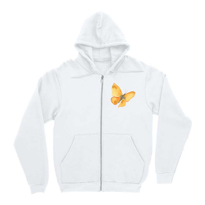 Featured image for “Butterfly Zip Up Hoodie (White)”